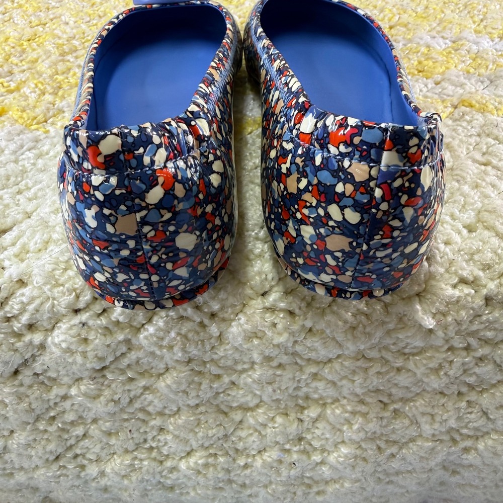 Tory Burch Minnie Travel Ballet Flats Blue Multi Confetti Mosaic Patent Leather - Picture 16 of 16